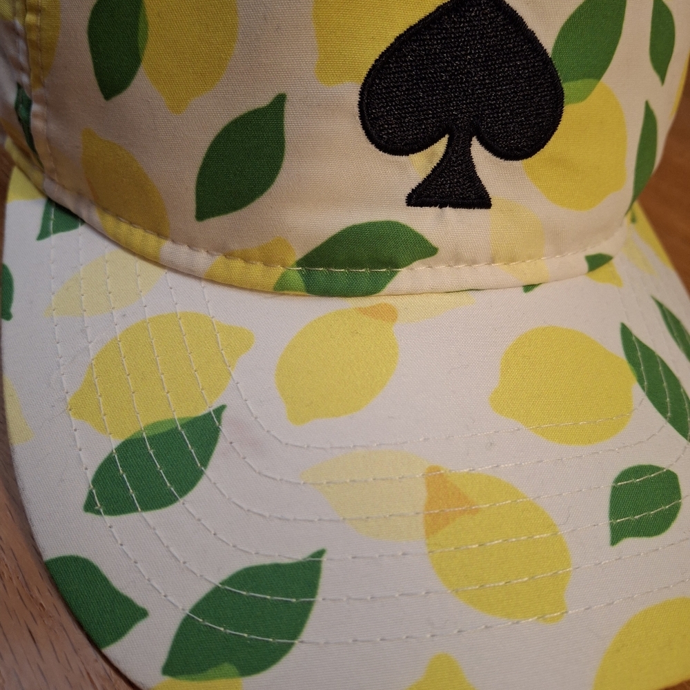 Kate Spade Lemon Printed Slim Bifold Wallet, Cap/ Hat, And Bag Charm Keychain - Picture 7 of 16